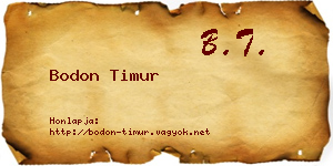 Bodon Timur névjegykártya